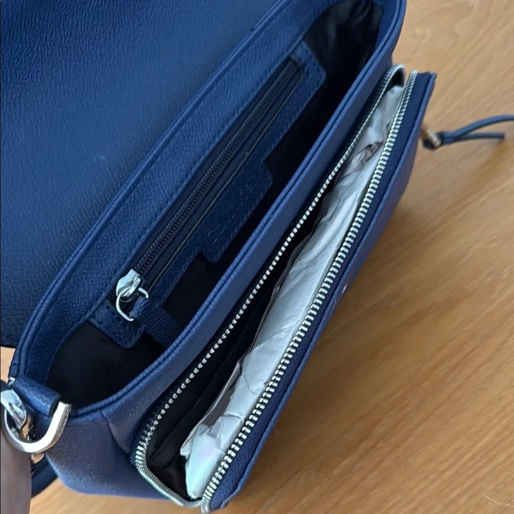 Calvin Klein Blue Shoulder Bag with Silver Hardware - Picture 8 of 9